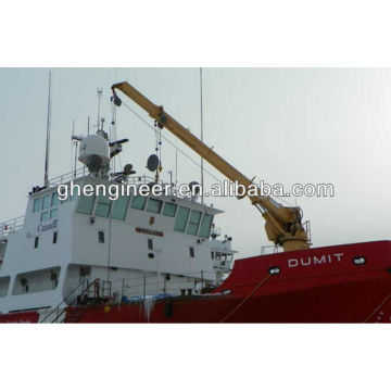 Telescopic boom marine crane